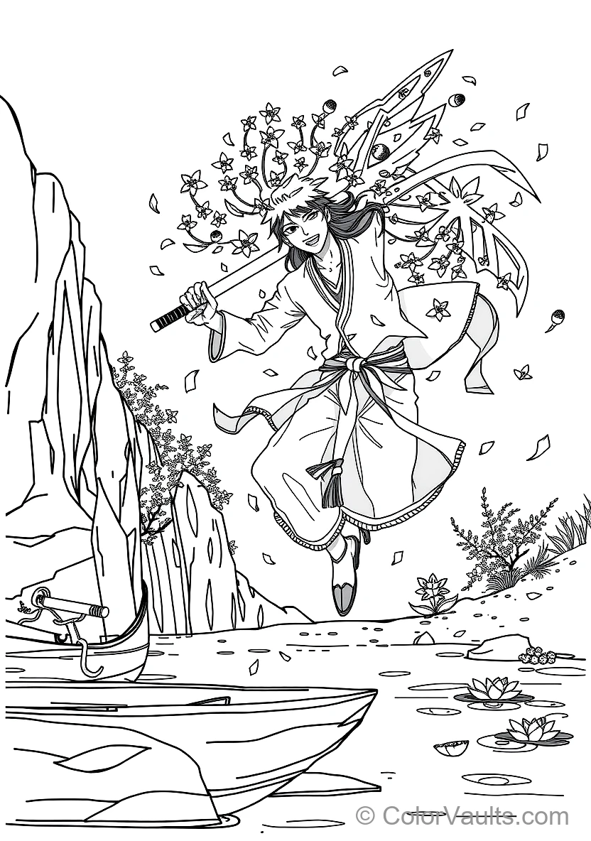 Byakuya Kuchiki in Bankai Senbonzakura Kageyoshi (Scene 8)