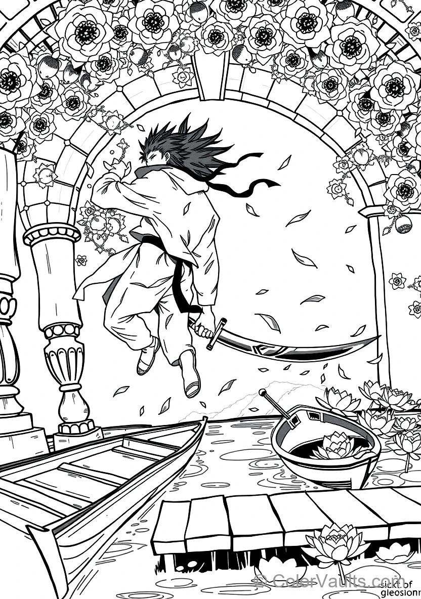Byakuya Kuchiki in Bankai Senbonzakura Kageyoshi (Scene 11)