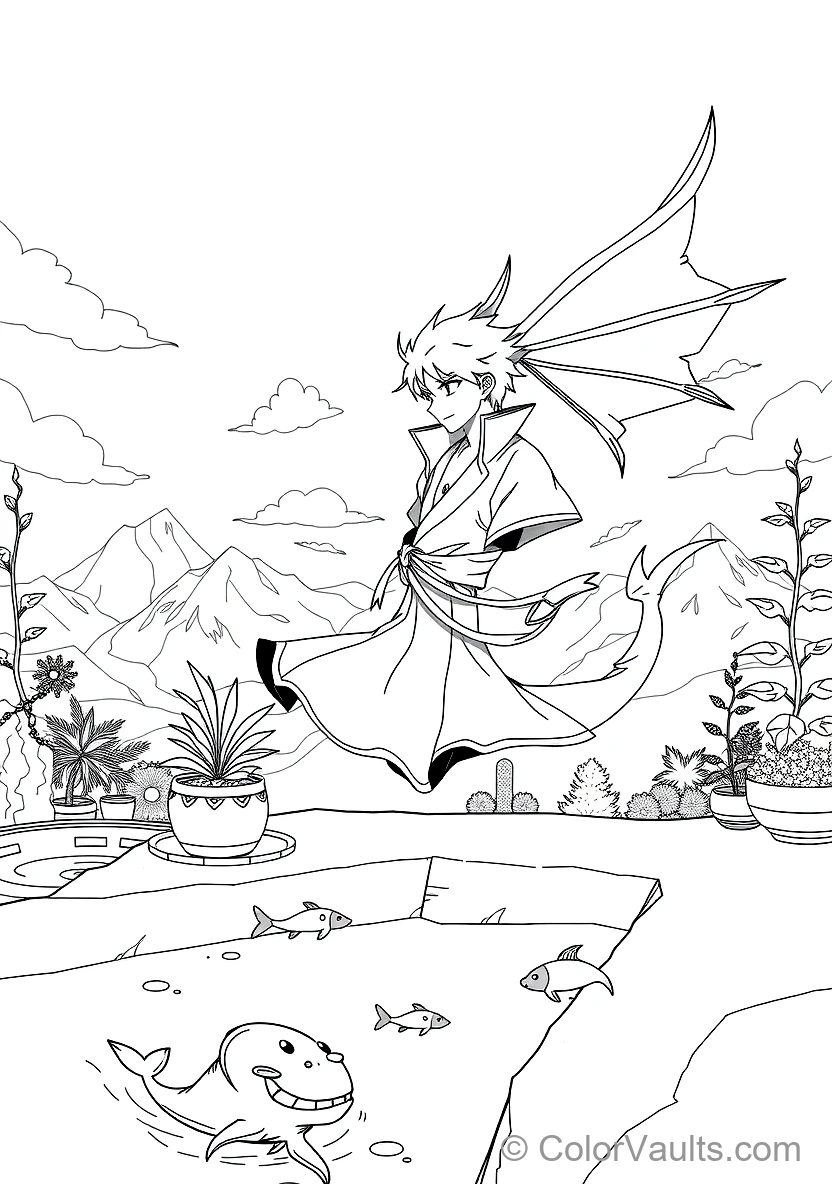 Toshiro Hitsugaya in Bankai Daiguren Hyorinmaru (Scene 9)