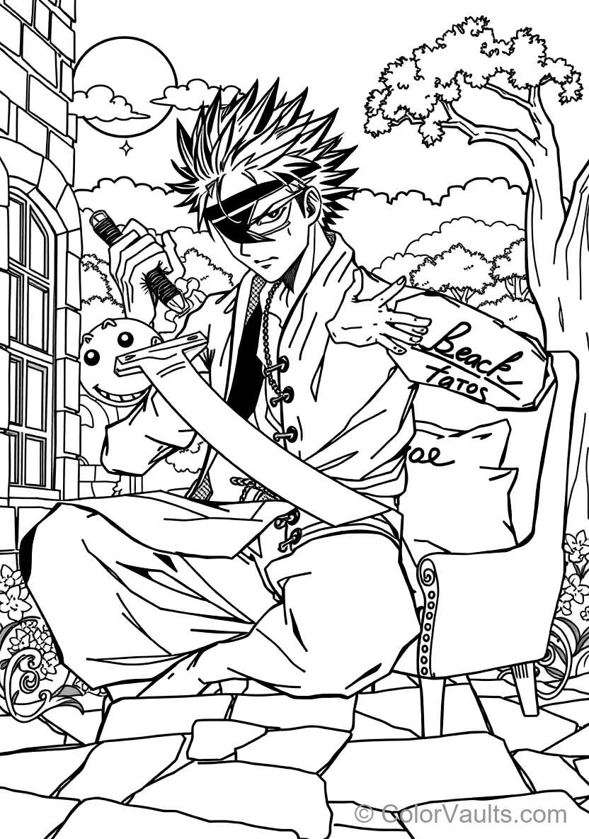 Kenpachi Zaraki with Spiked Bell Hair and Eyepatch (Scene 10)