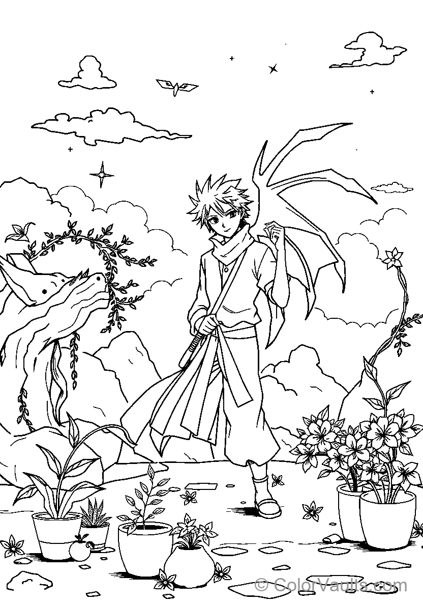 Tanjiro And Nezuko In A Serene Garden 1