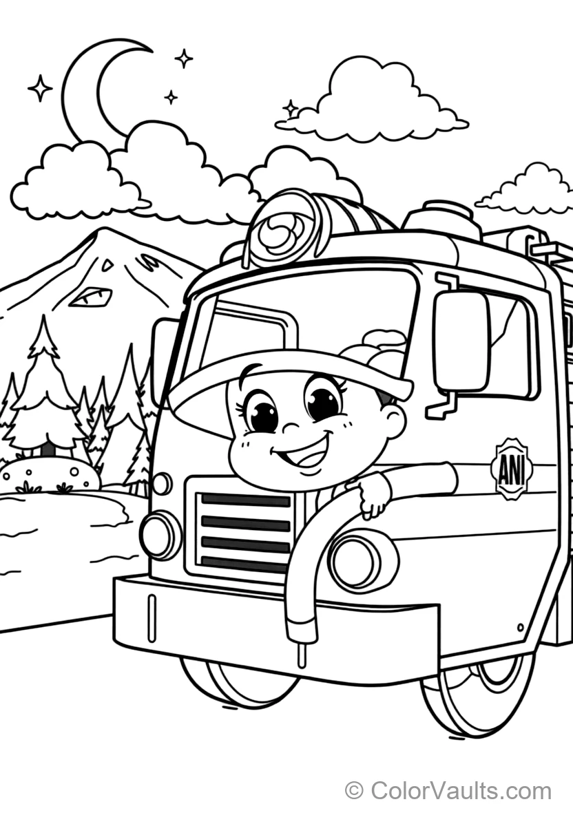 Blippi Exploring a Shiny Fire Truck Holding a Fire