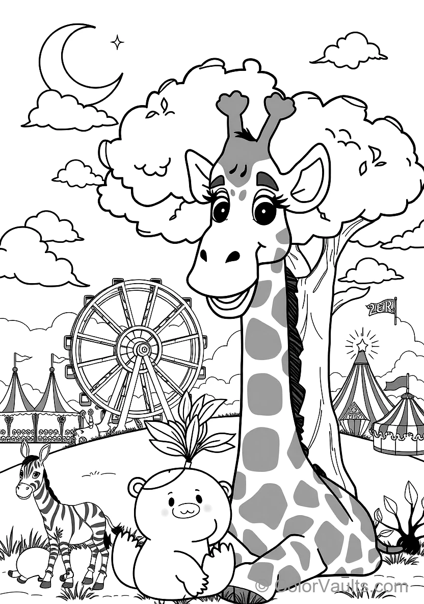 Blippi Feeding a Friendly Tall Giraffe with Acacia