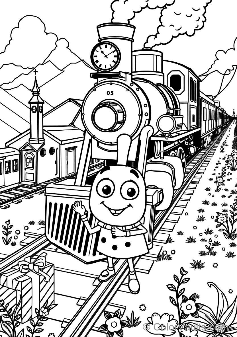 Blippi Exploring a Historic Steam Train Museum (Scene 5)