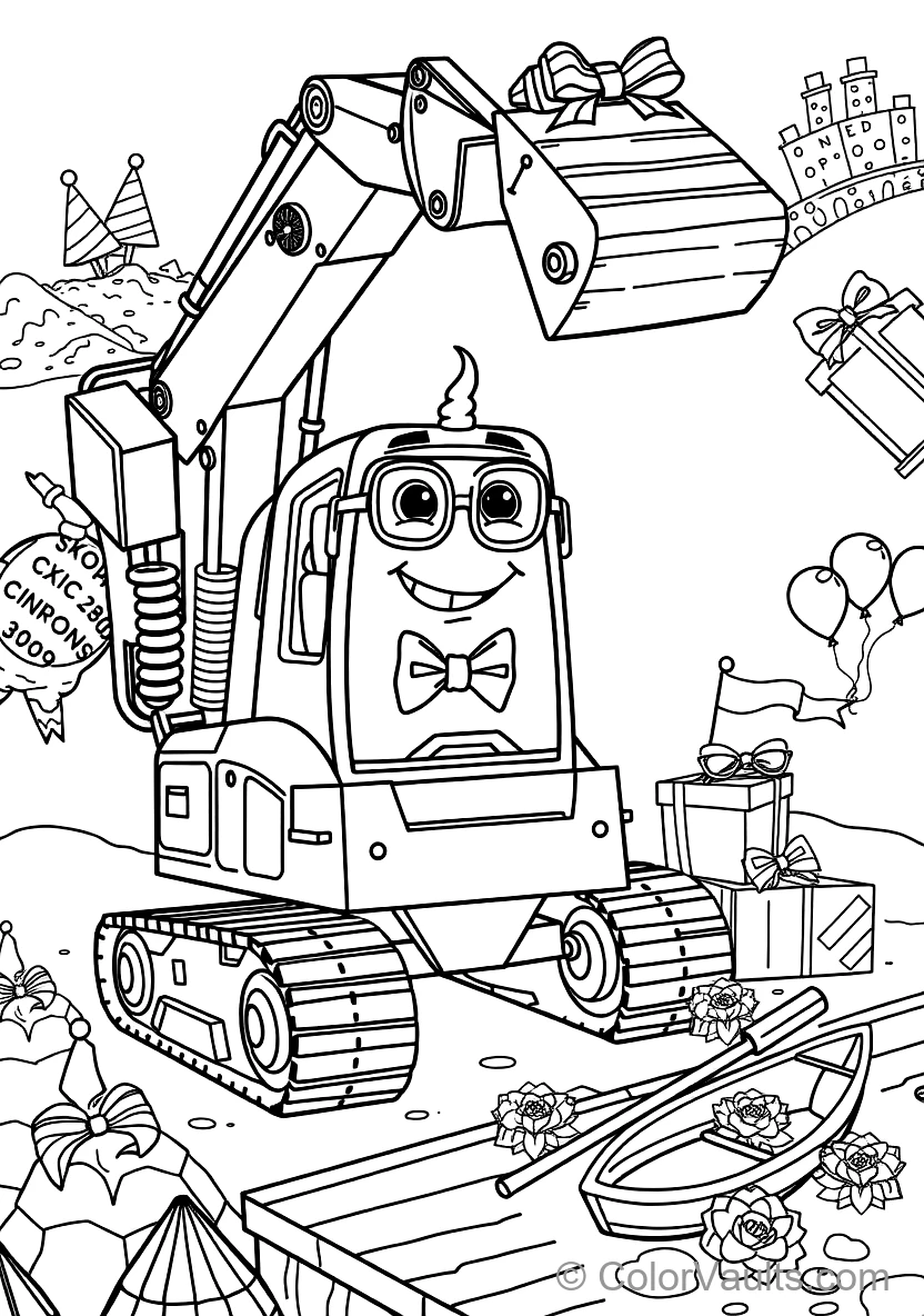 Blippi in Bowtie und Glasses Operating a Giant (Scene 4)