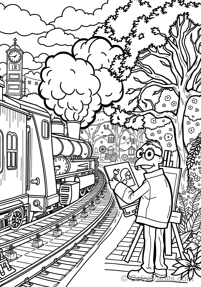 Blippi Exploring a Historic Steam Train Museum (Scene 8)