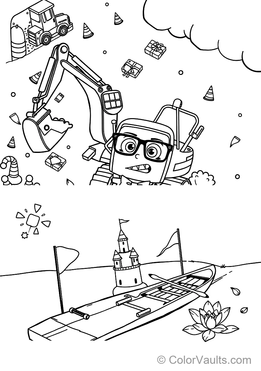 Blippi in Bowtie und Glasses Operating a Giant (Scene 5)