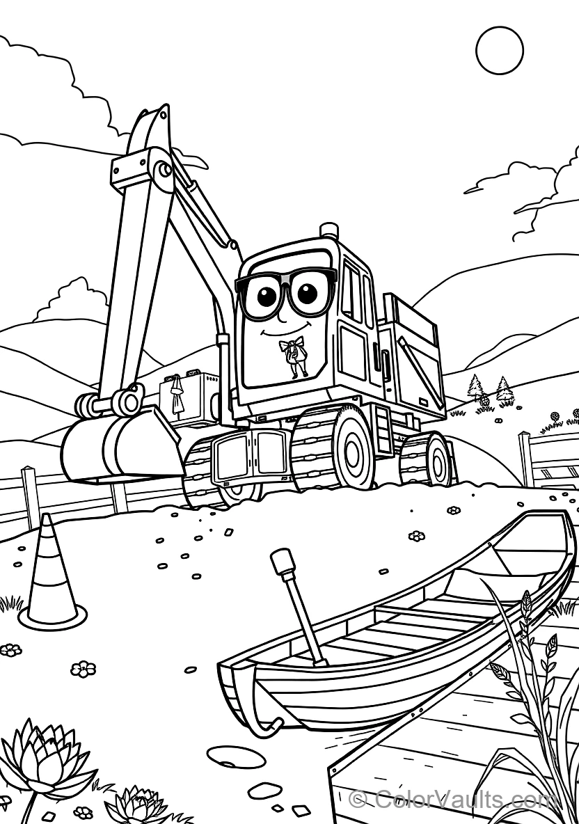 Blippi in Bowtie und Glasses Operating a Giant (Scene 7)