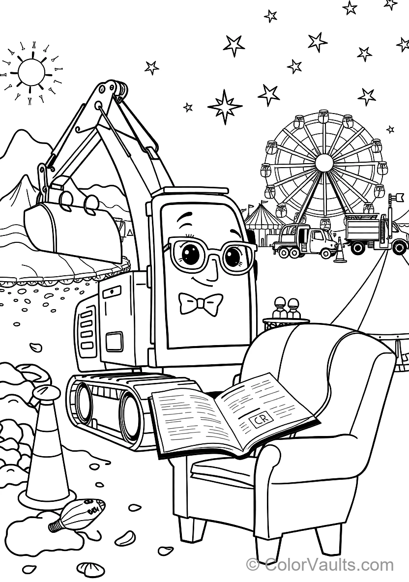 Blippi in Bowtie und Glasses Operating a Giant (Scene 9)
