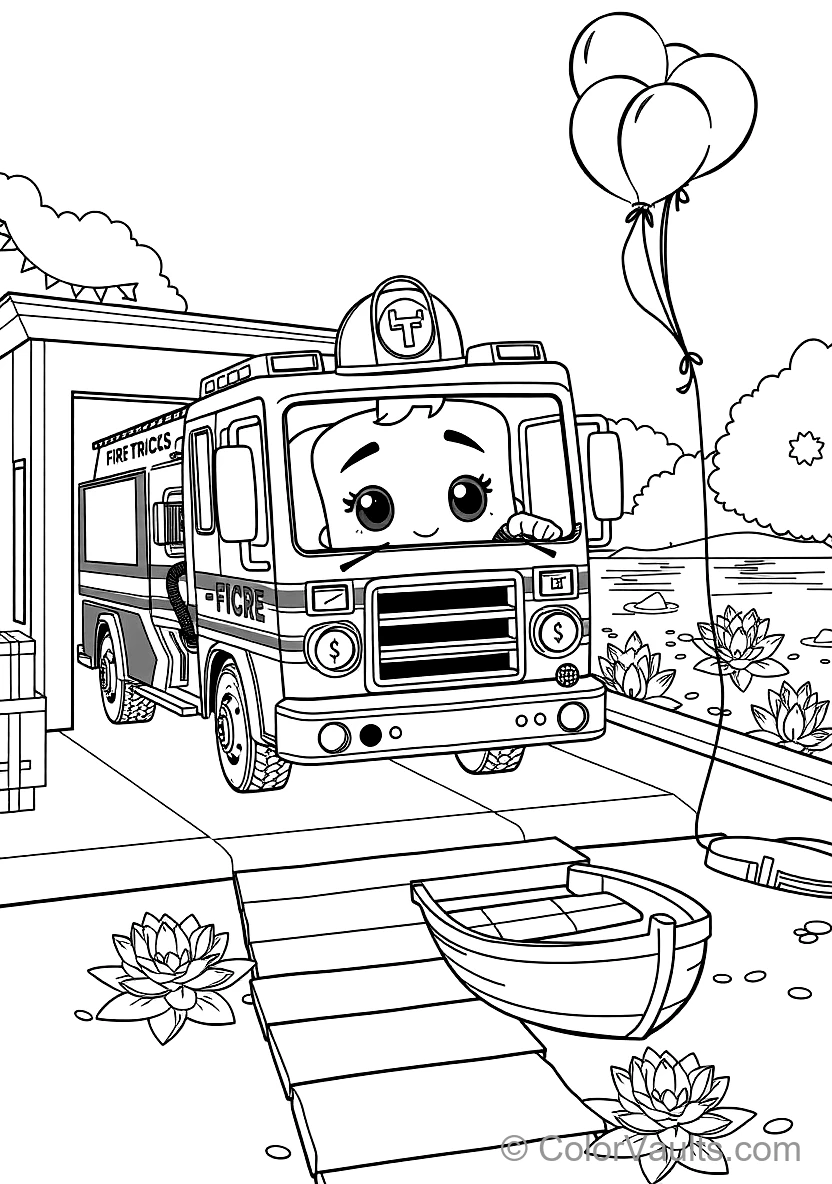 Blippi Exploring a Shiny Fire Truck Holding a Fire (Scene 11)
