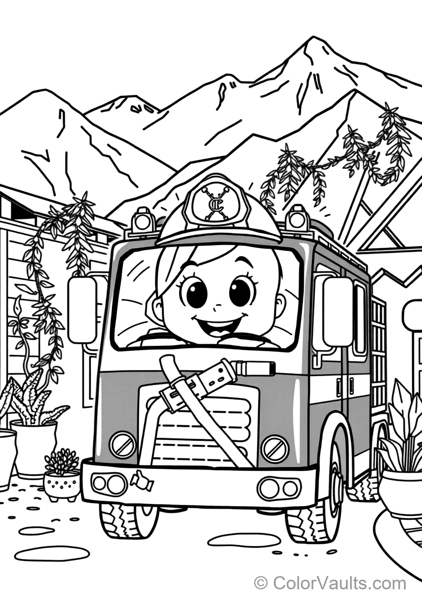 Blippi Exploring a Shiny Fire Truck Holding a Fire (Scene 16)