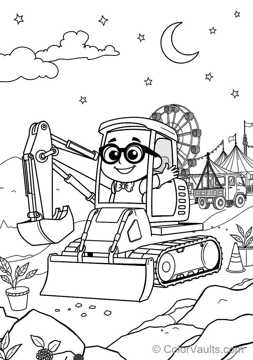 Blippi in Bowtie und Glasses Operating a Giant (Scene 11)