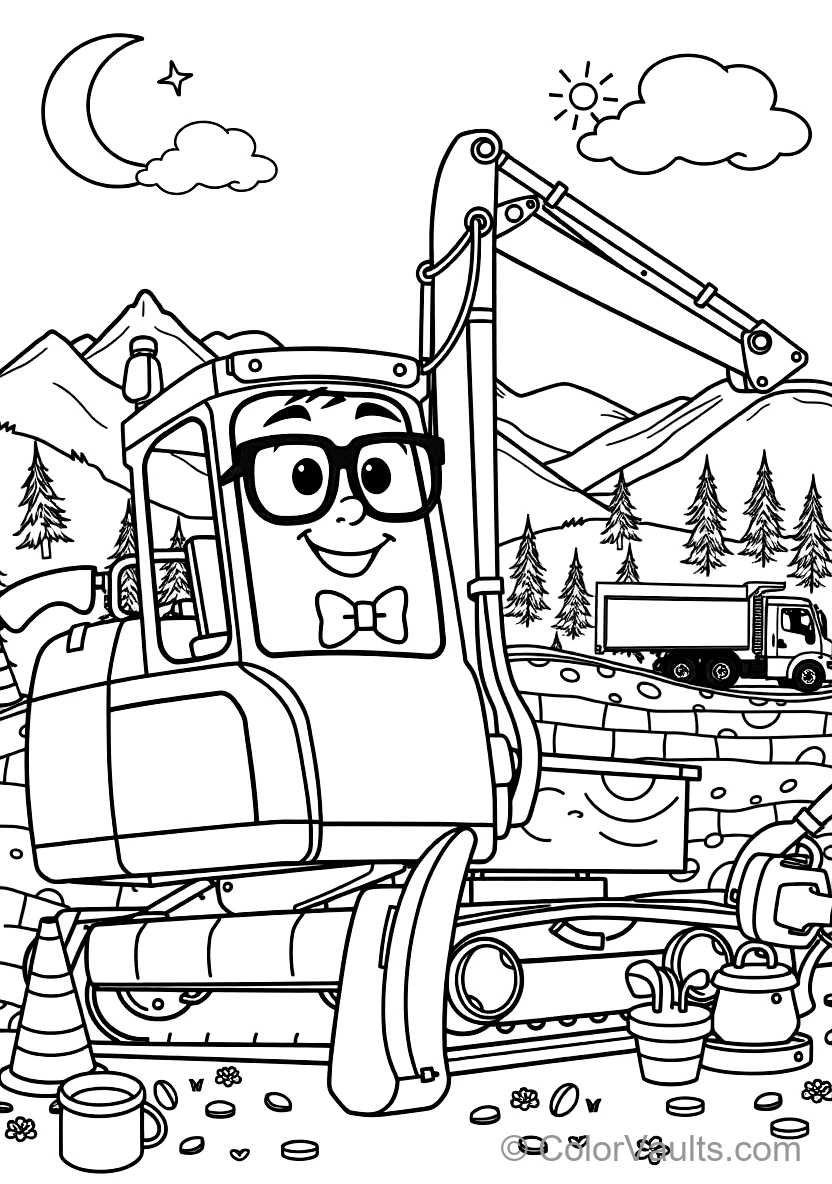 Blippi in Bowtie und Glasses Operating a Giant (Scene 14)