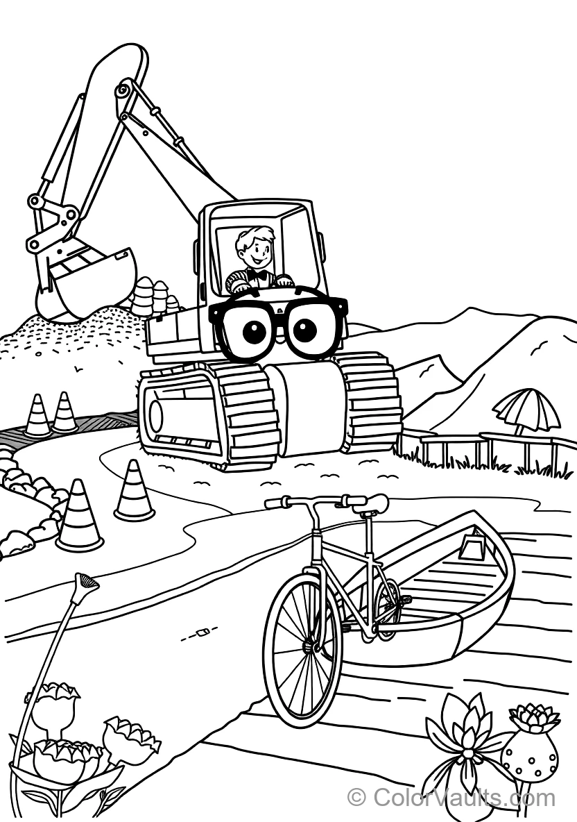 Blippi in Bowtie und Glasses Operating a Giant (Scene 15)