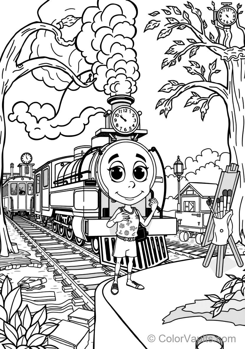 Blippi Exploring a Historic Steam Train Museum (Scene 17)