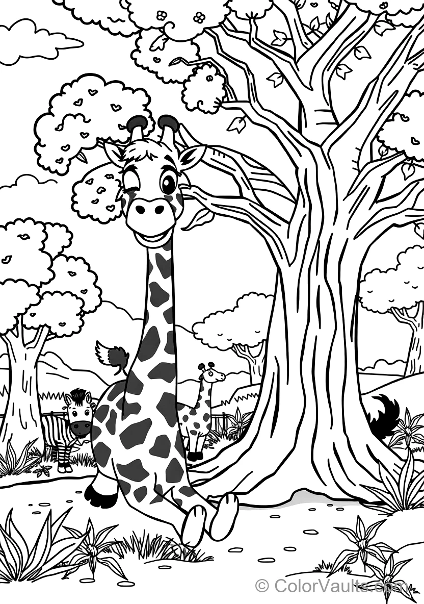 Blippi Feeding a Friendly Tall Giraffe with Acacia (Scene 17)