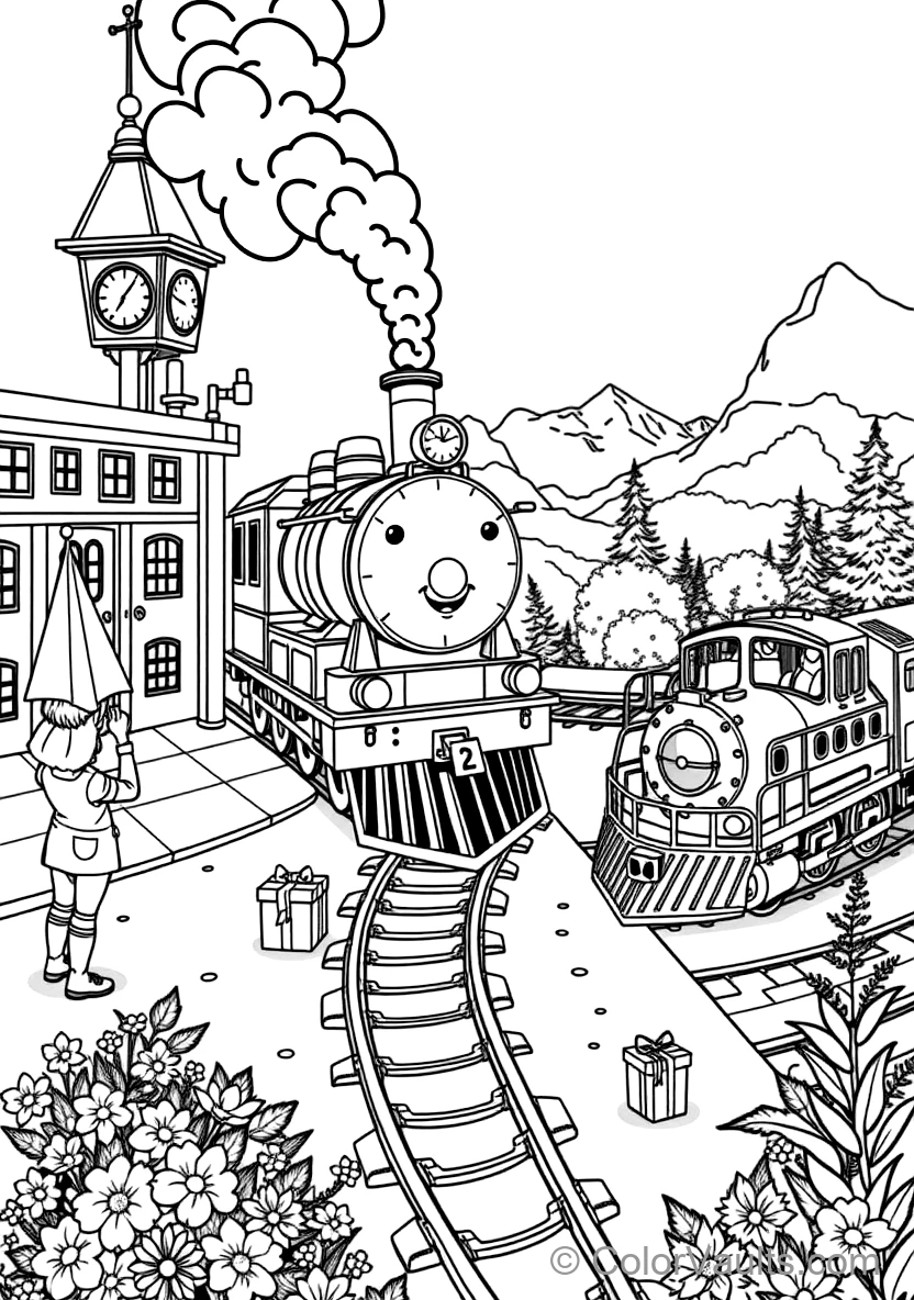 Blippi Exploring a Historic Steam Train Museum (Scene 21)