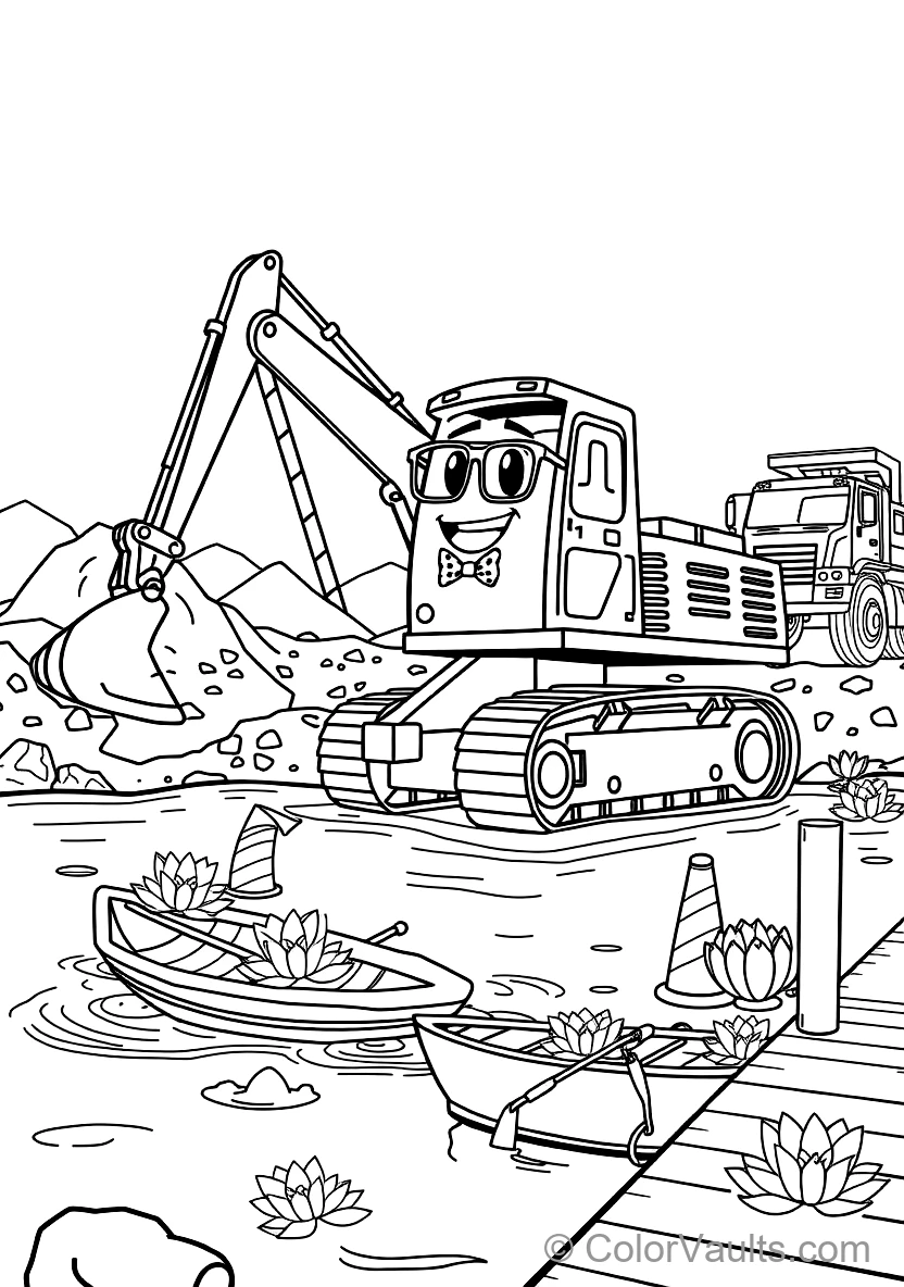 Blippi in Bowtie and Glasses Operating a Giant (Scene 22)