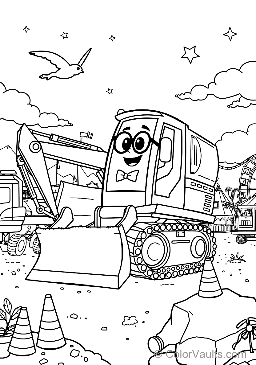 Blippi in Bowtie et Glasses Operating a Giant (Scene 26)