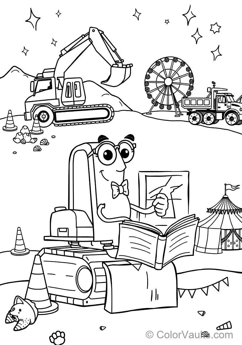 Blippi in Bowtie et Glasses Operating a Giant (Scene 27)