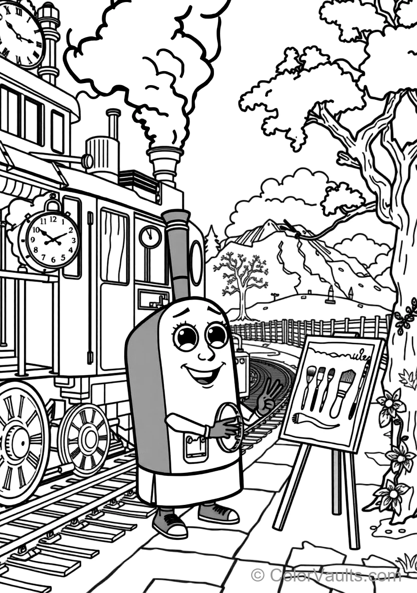 Blippi Exploring a Historic Steam Train Museum (Scene 26)