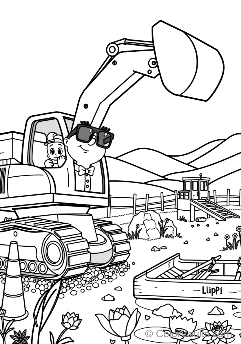 Blippi in Bowtie et Glasses Operating a Giant (Scene 29)