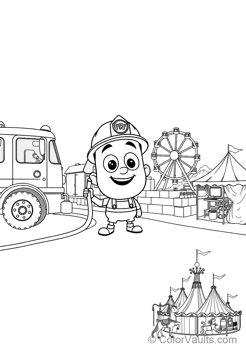 Blippi Exploring a Shiny Fire Truck Holding a Fire (Scene 29)