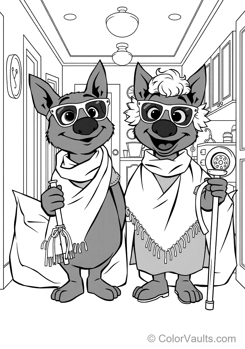 Bluey and Bingo Pretending to Be Old Grannies Janet