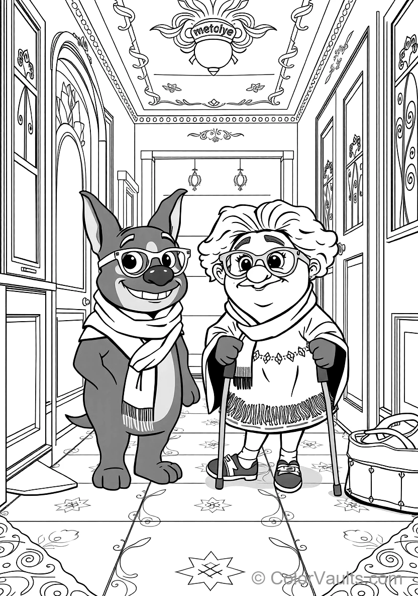 Bluey and Bingo Pretending to Be Old Grannies Janet (Scene 2)