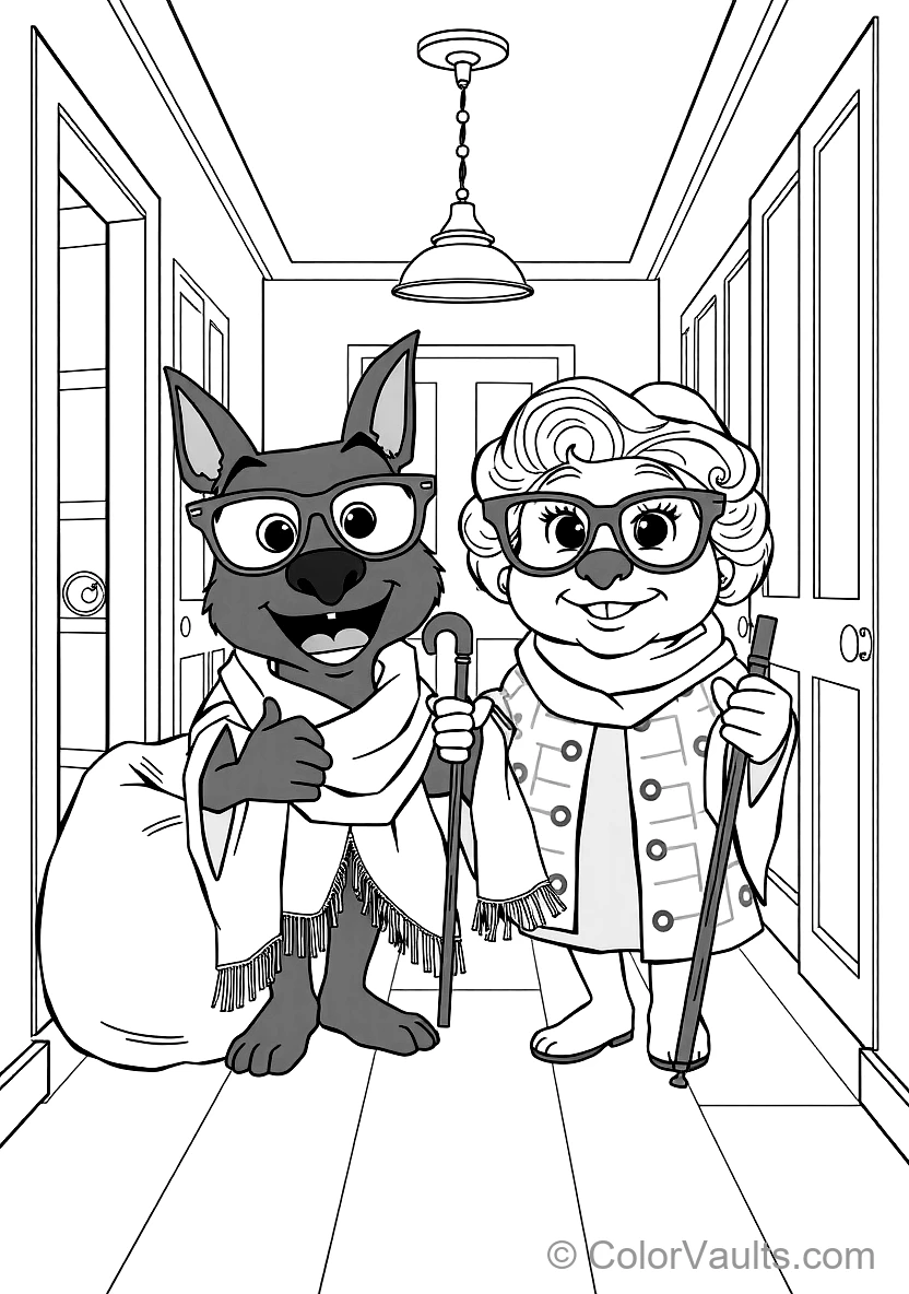 Bluey and Bingo Pretending to Be Old Grannies Janet (Scene 4)