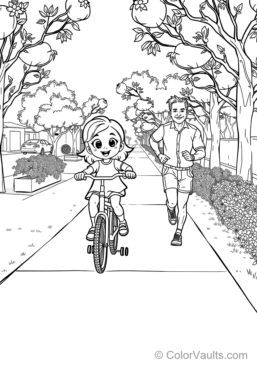 Bluey Riding Her Bicycle mit Training Wheels Down (Scene 2)