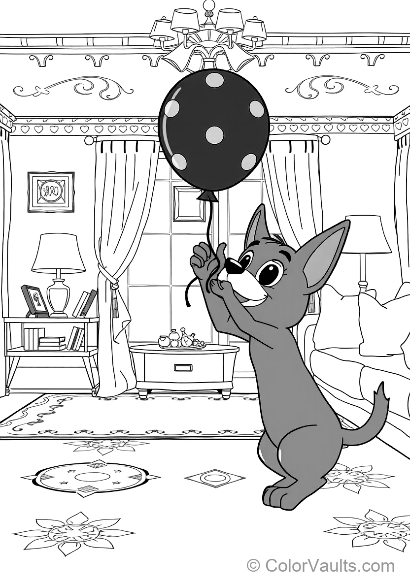 Bingo Playing Keepy-uppy mit a Red Balloon Gently (Scene 2)