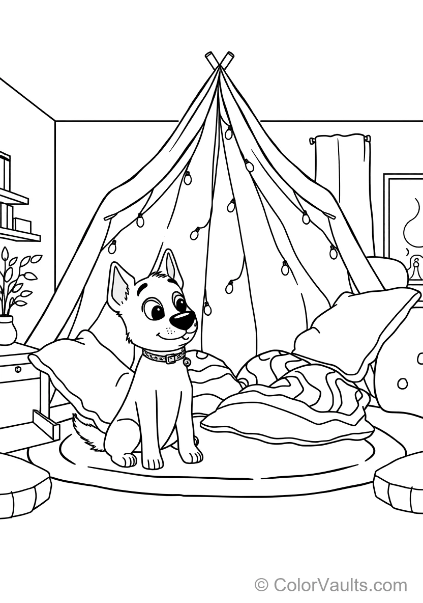 Bluey et Bingo Building an Elaborate Indoor Fort (Scene 5)