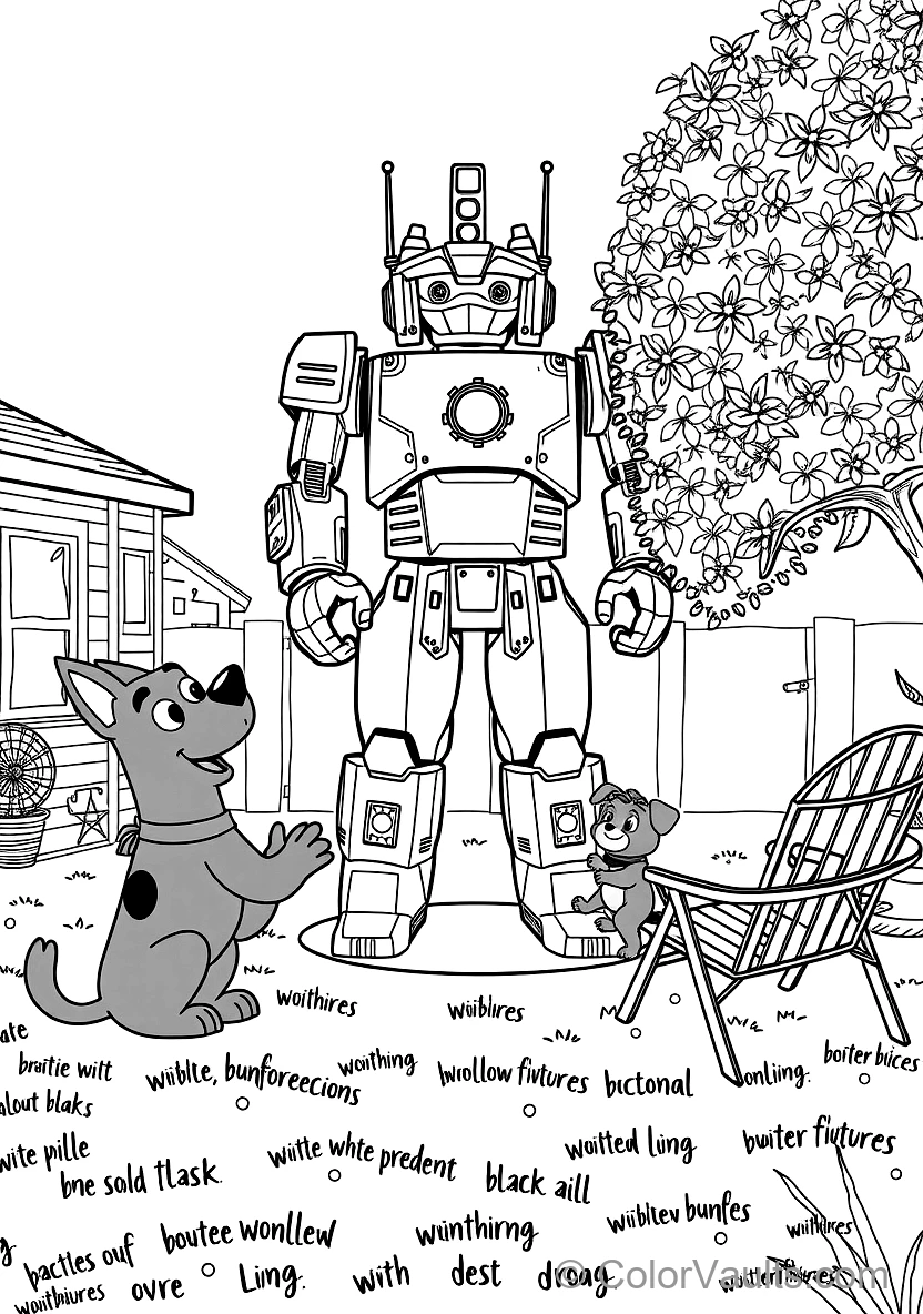 Bandit (dad) Pretending to Be a Giant Robotic Statue (Scene 3)