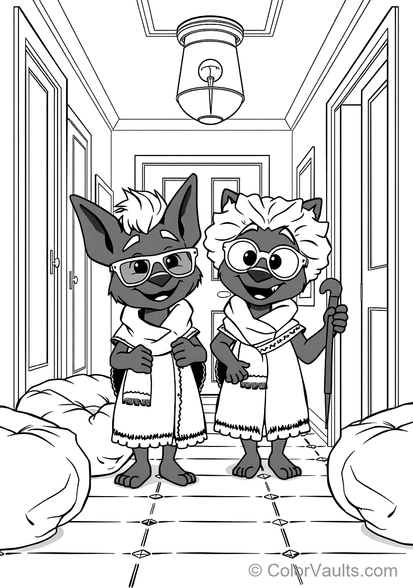 Bluey und Bingo Pretending to Be Old Grannies Janet (Scene 5)