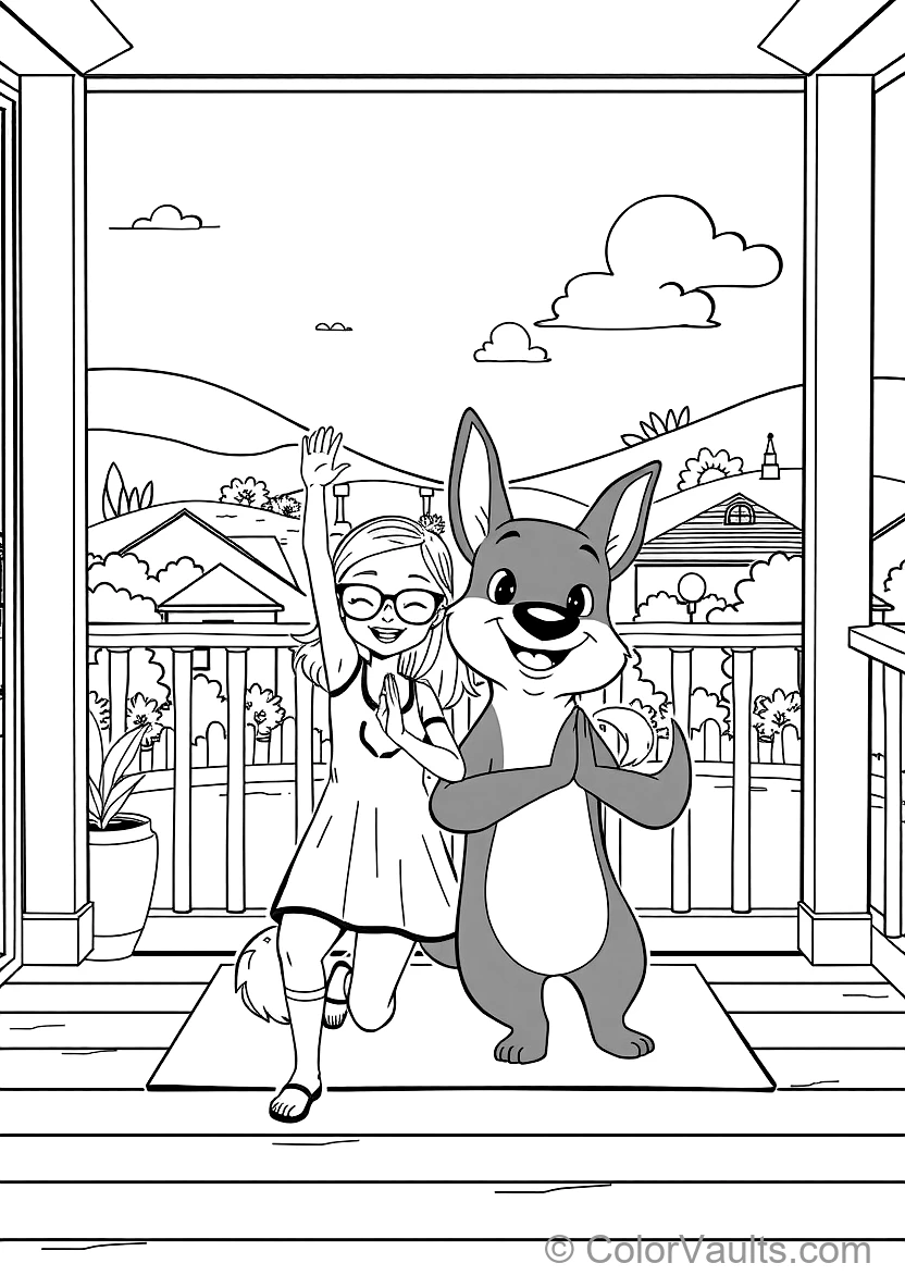 Chilli (mum) et Bluey Doing Gentle Morning Yoga (Scene 5)