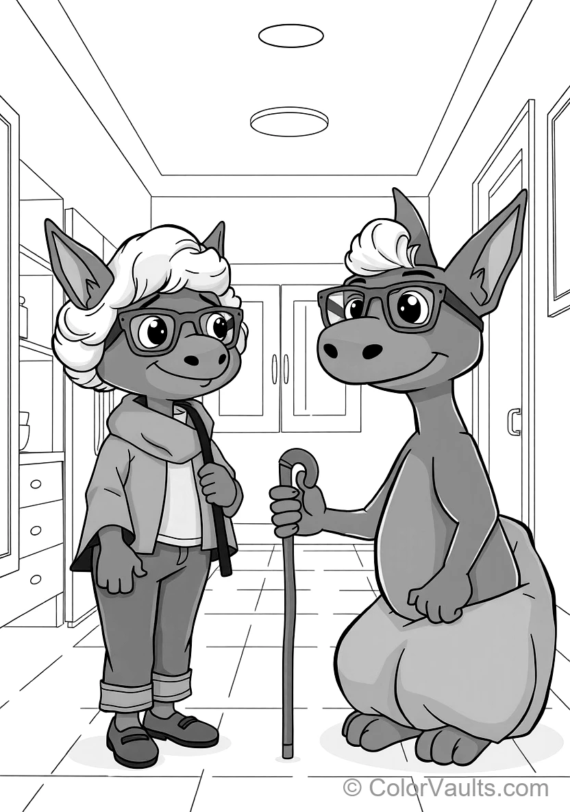 Bluey und Bingo Pretending to Be Old Grannies Janet (Scene 6)
