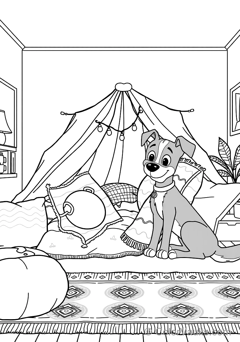 Bluey und Bingo Building an Elaborate Indoor Fort (Scene 6)
