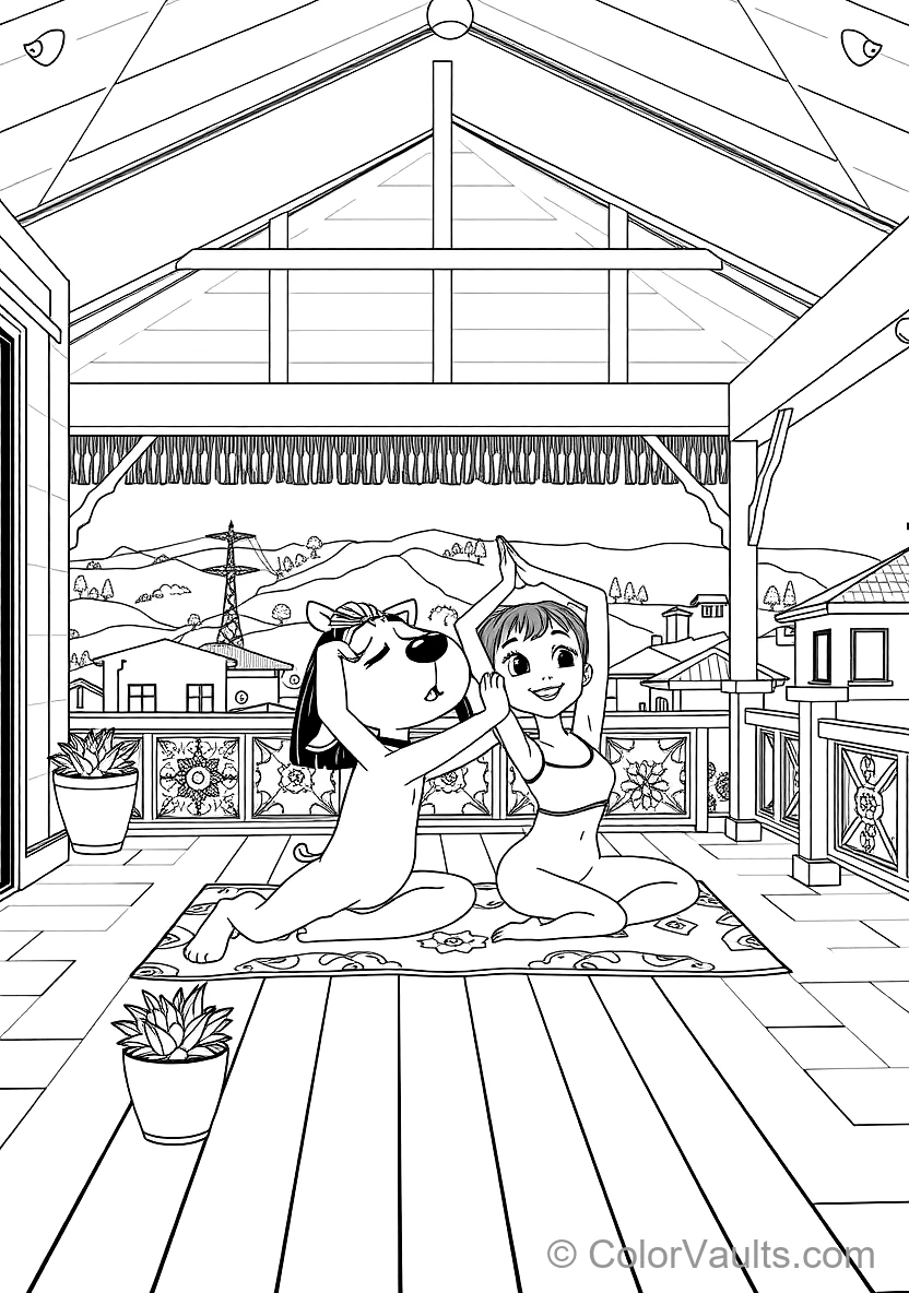 Chilli (mum) et Bluey Doing Gentle Morning Yoga (Scene 7)