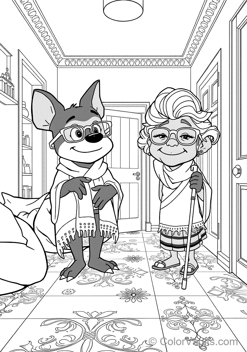 Bluey und Bingo Pretending to Be Old Grannies Janet (Scene 8)
