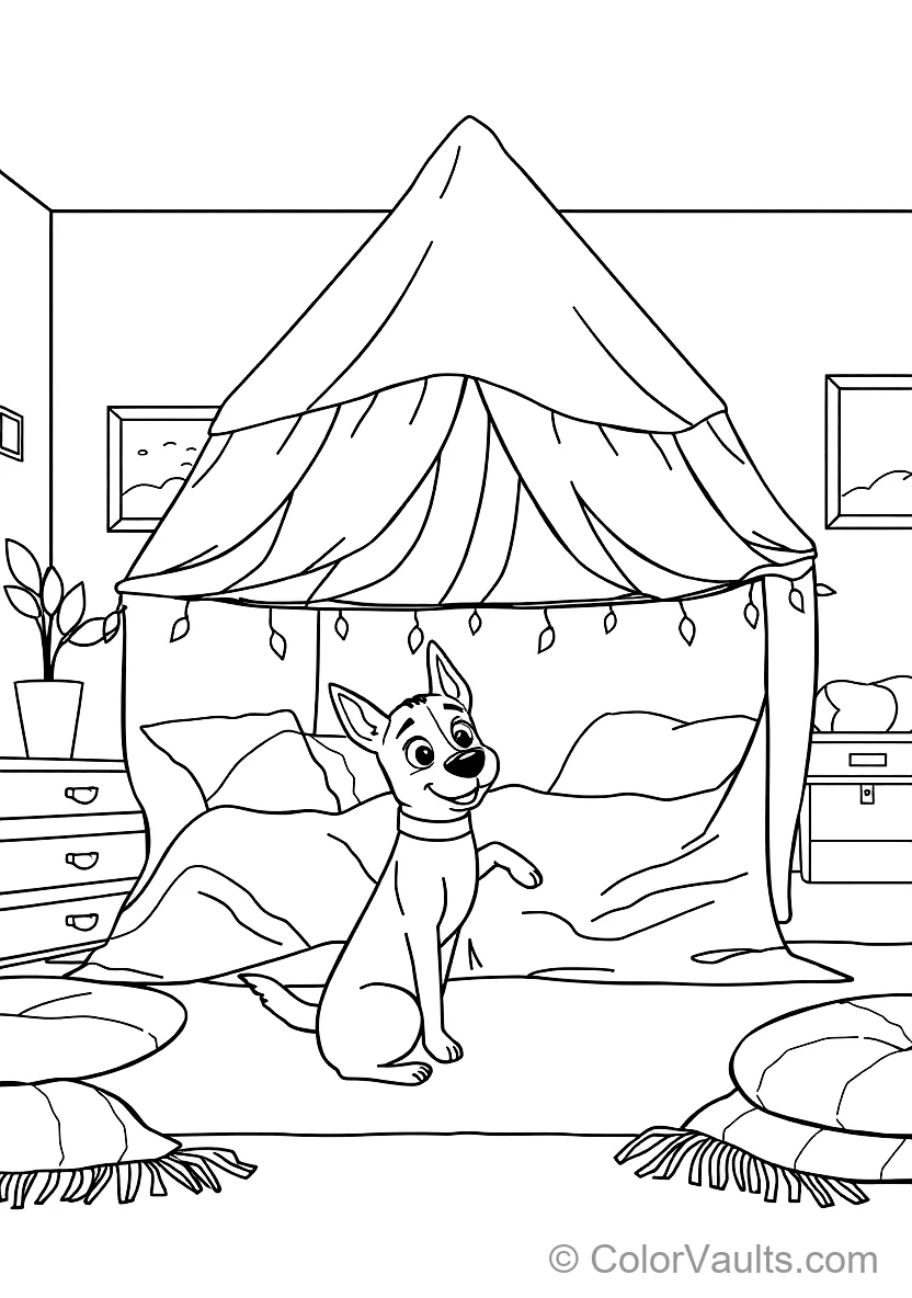 Bluey und Bingo Building an Elaborate Indoor Fort (Scene 7)