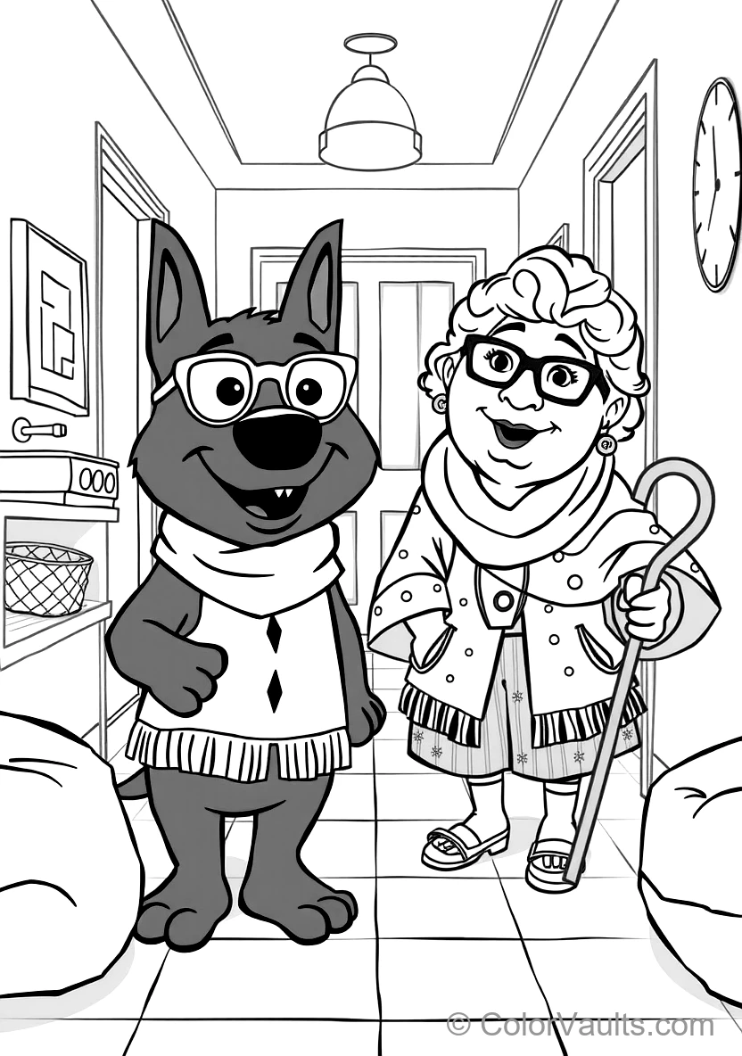 Bluey und Bingo Pretending to Be Old Grannies Janet (Scene 9)