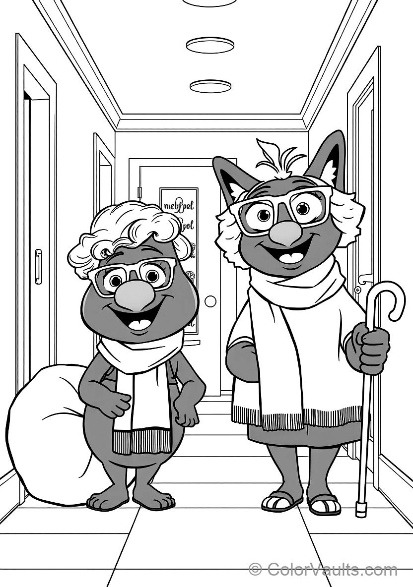 Bluey und Bingo Pretending to Be Old Grannies Janet (Scene 10)