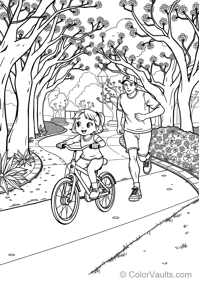 Bluey Riding Her Bicycle with Training Wheels Down (Scene 8)