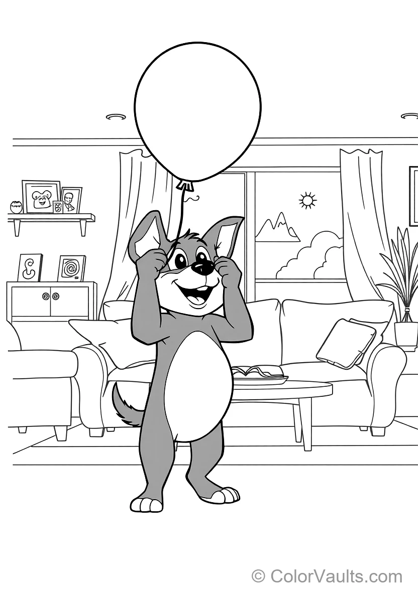 Bingo Playing Keepy-uppy avec a Red Balloon Gently (Scene 11)