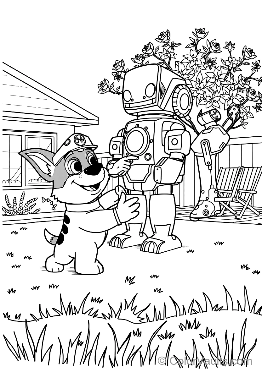 Bandit (dad) Pretending to Be a Giant Robotic Statue (Scene 9)