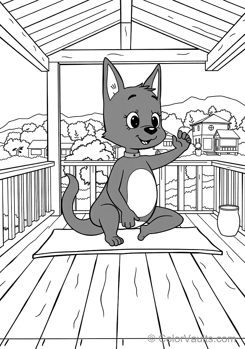 Chilli (mum) et Bluey Doing Gentle Morning Yoga (Scene 12)