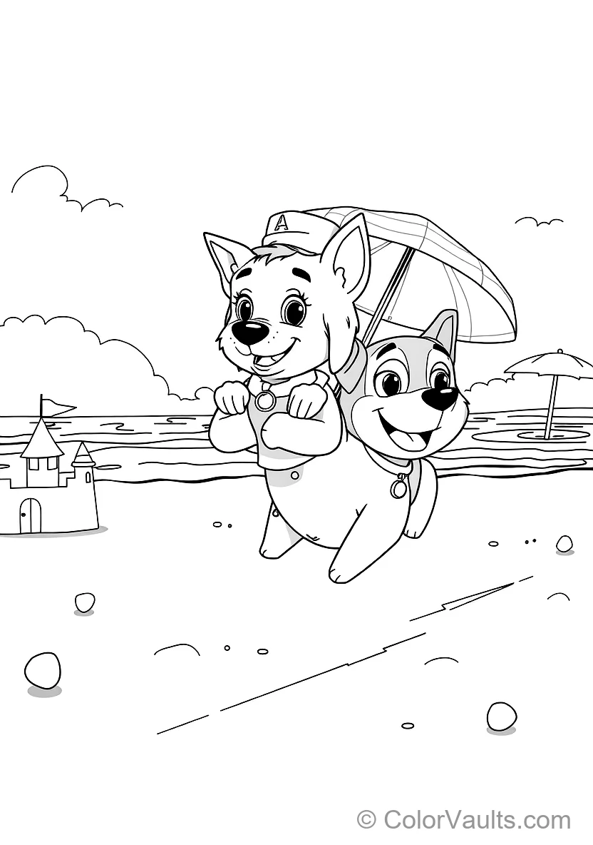 Bandit Carrying Bluey et Bingo on His Shoulders for a (Scene 10)