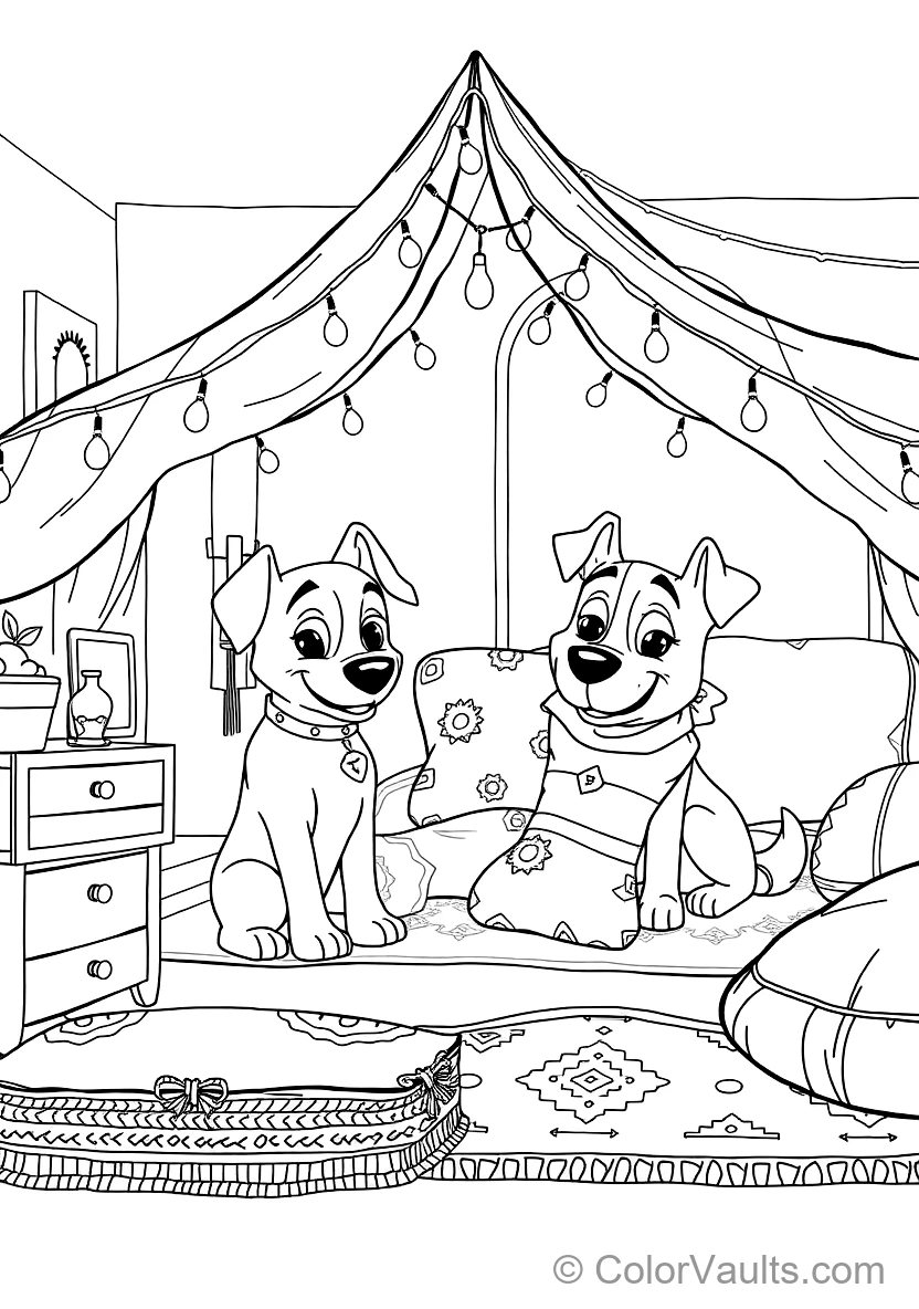 Bluey et Bingo Building an Elaborate Indoor Fort (Scene 11)