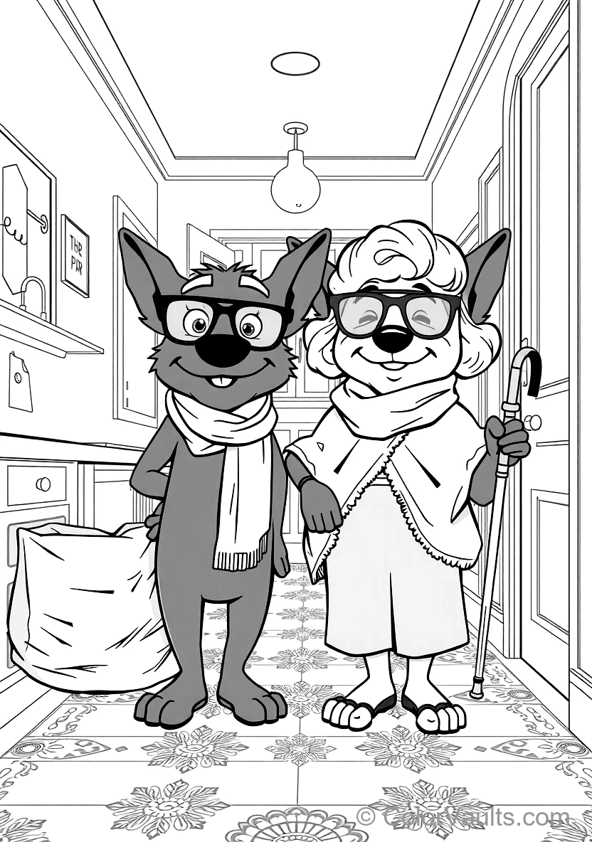 Bluey et Bingo Pretending to Be Old Grannies Janet (Scene 12)